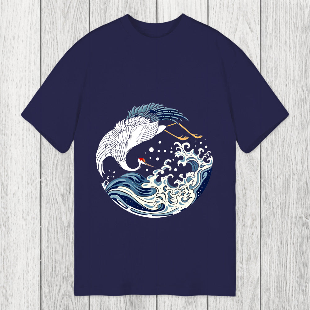 Tokyosol Crane Bird Wave Classic T-Shirt