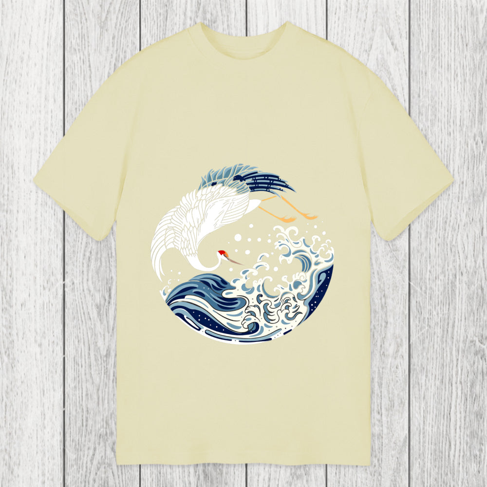 Tokyosol Crane Bird Wave Classic T-Shirt