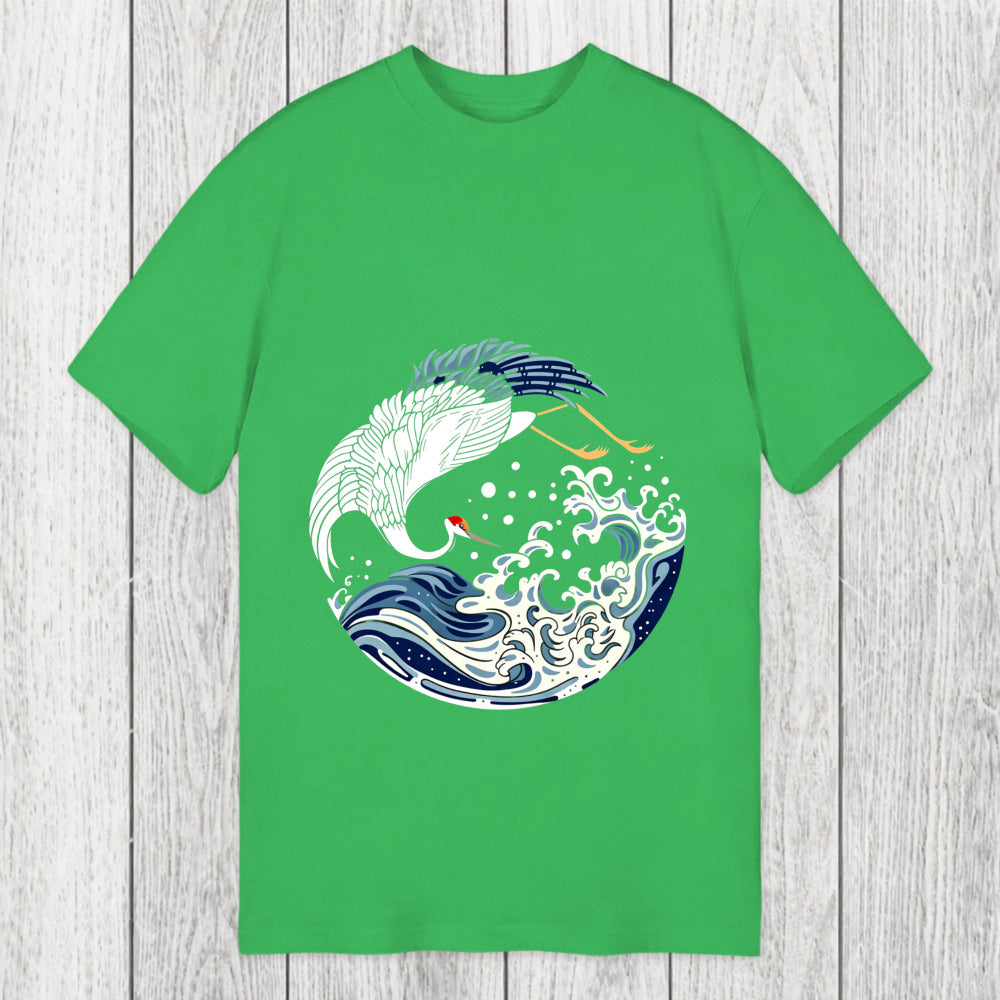 Tokyosol Crane Bird Wave Classic T-Shirt