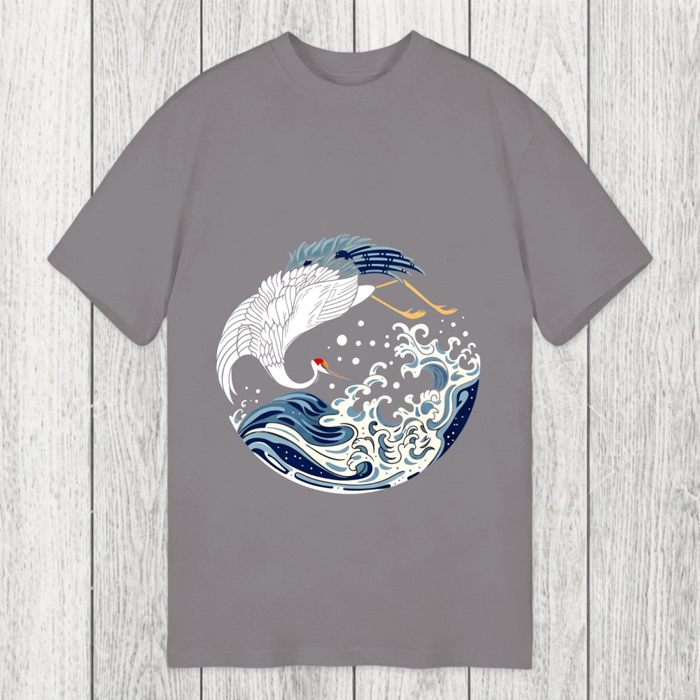 Tokyosol Crane Bird Wave Classic T-Shirt