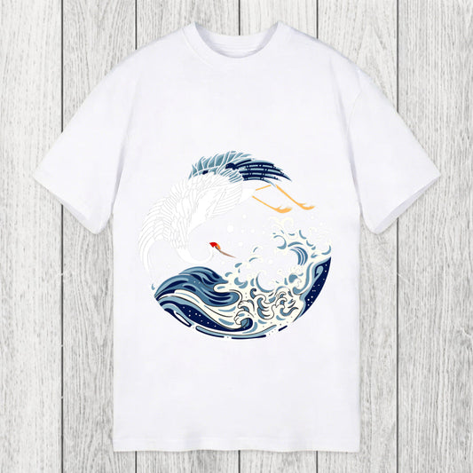 Tokyosol Crane Bird Wave Classic T-Shirt