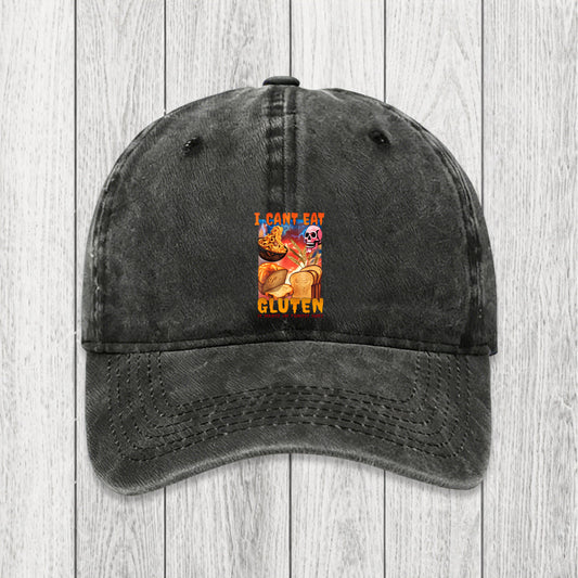 Tokyosol I Can't Eat Gluten Funny Meme Washed Cap