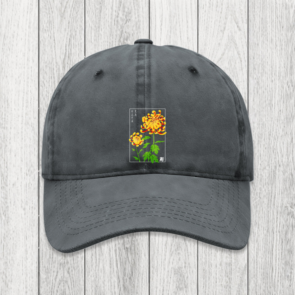Tokyosol Retro Chrysanthemum Washed Cap