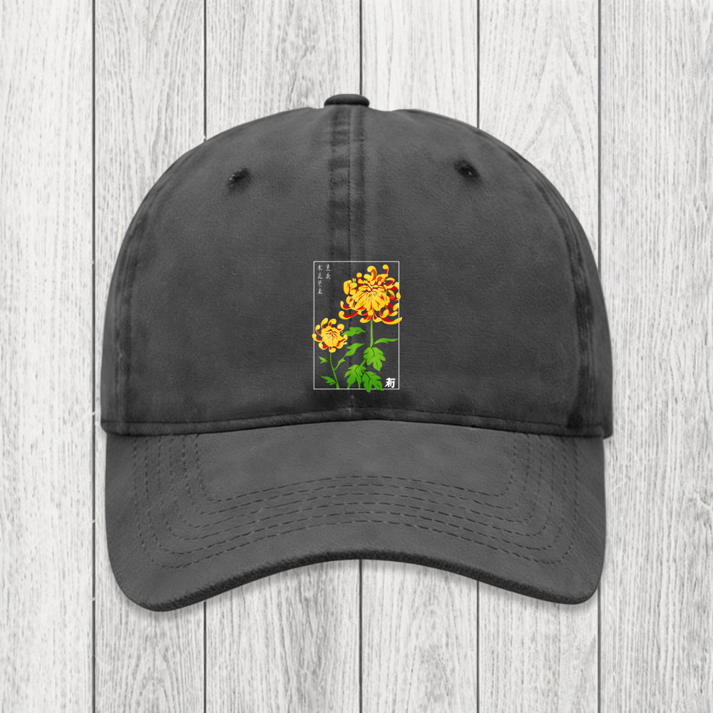 Tokyosol Retro Chrysanthemum Washed Cap