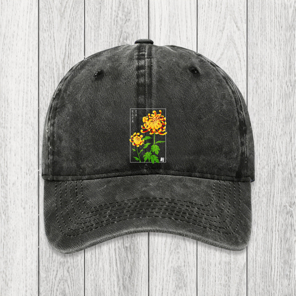 Tokyosol Retro Chrysanthemum Washed Cap