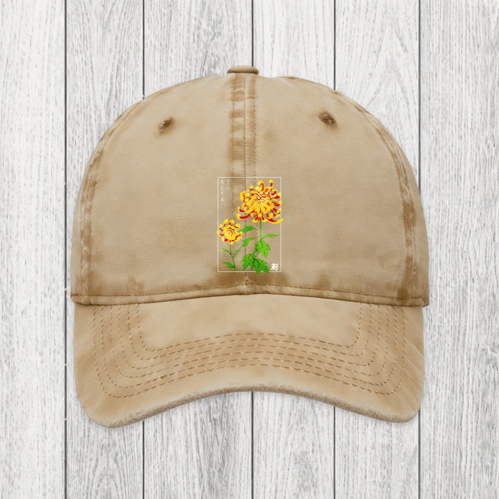 Tokyosol Retro Chrysanthemum Washed Cap