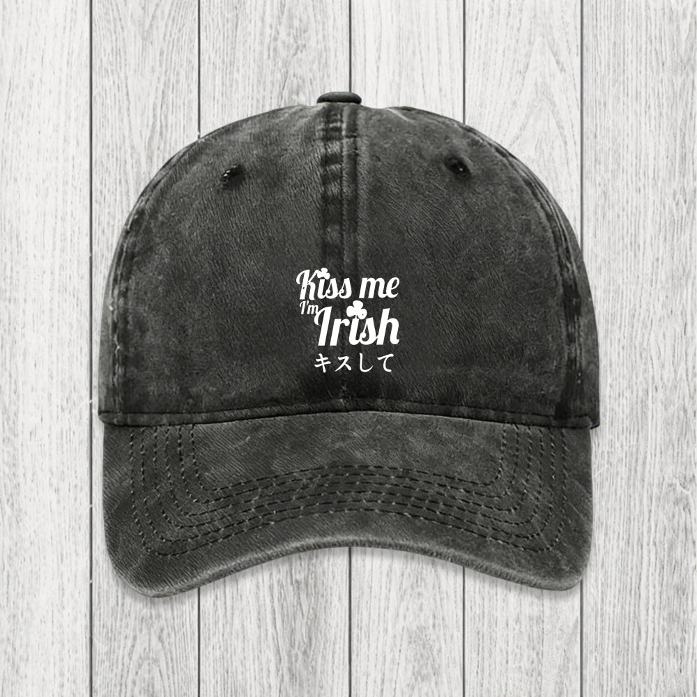 Tokyosol Kiss Me I'm Irish Washed Cap