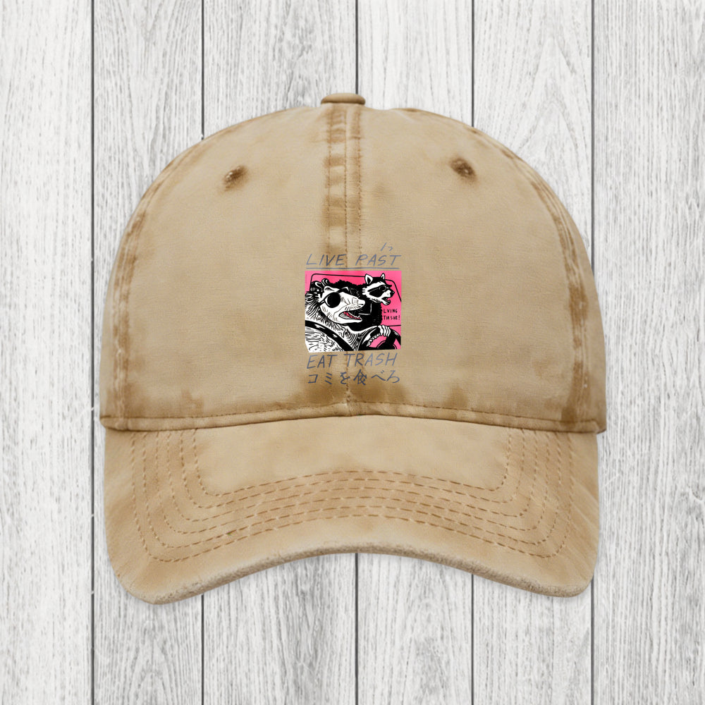 Tokyosol Live Fast Eat Trash Washed Cap