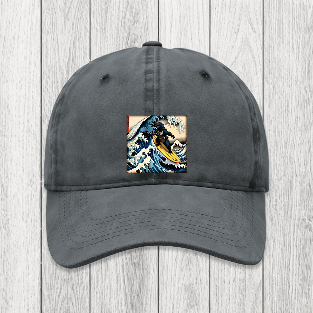 Tokyosol Dinosaur Surfing Japanese Washed Cap