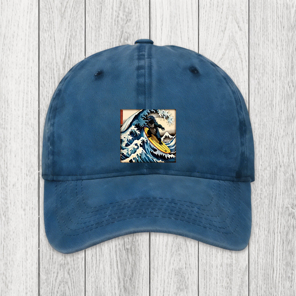 Tokyosol Dinosaur Surfing Japanese Washed Cap