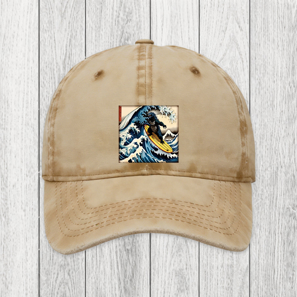 Tokyosol Dinosaur Surfing Japanese Washed Cap