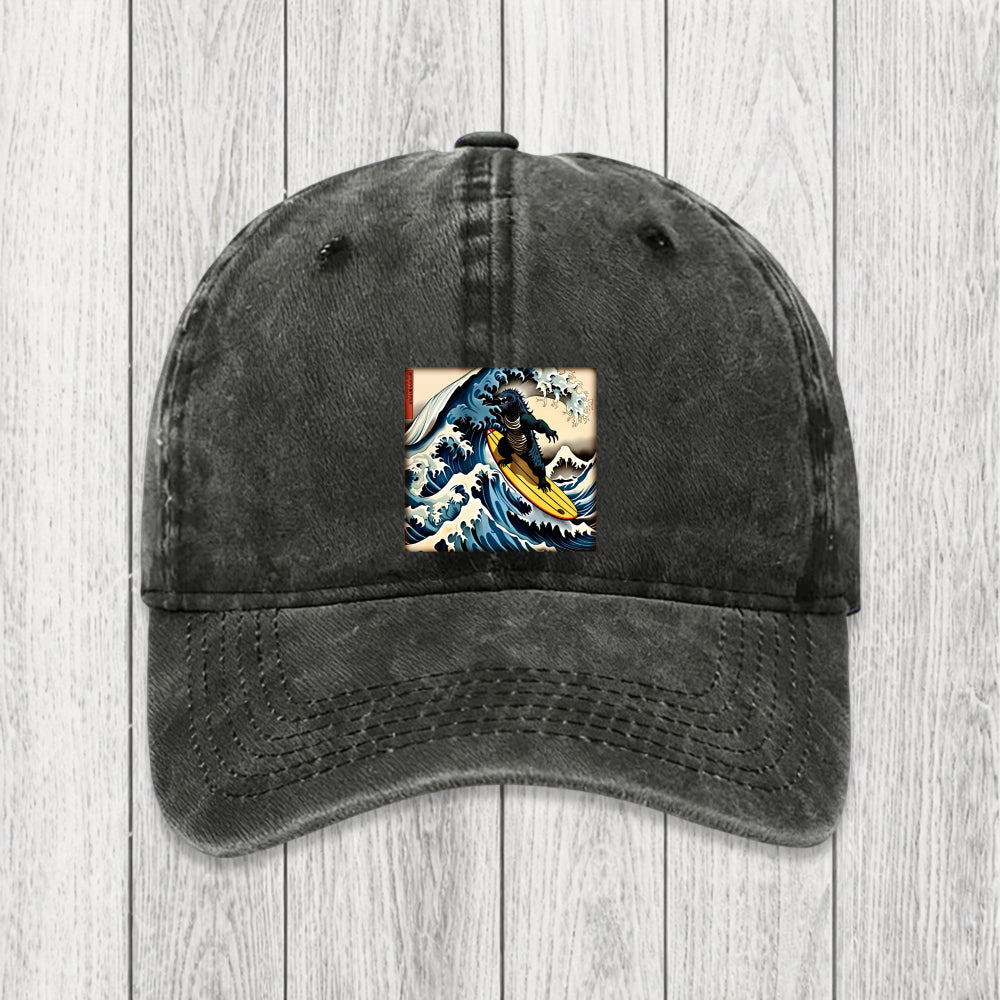 Tokyosol Dinosaur Surfing Japanese Washed Cap