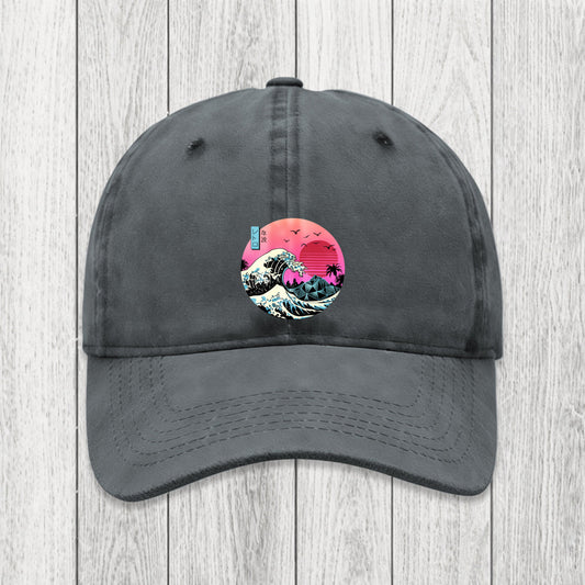 Tokyosol Japanese The Great Retro Wave Washed Cap