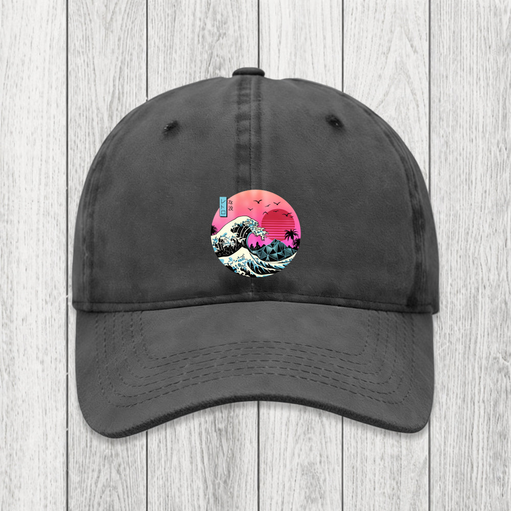 Tokyosol Japanese The Great Retro Wave Washed Cap