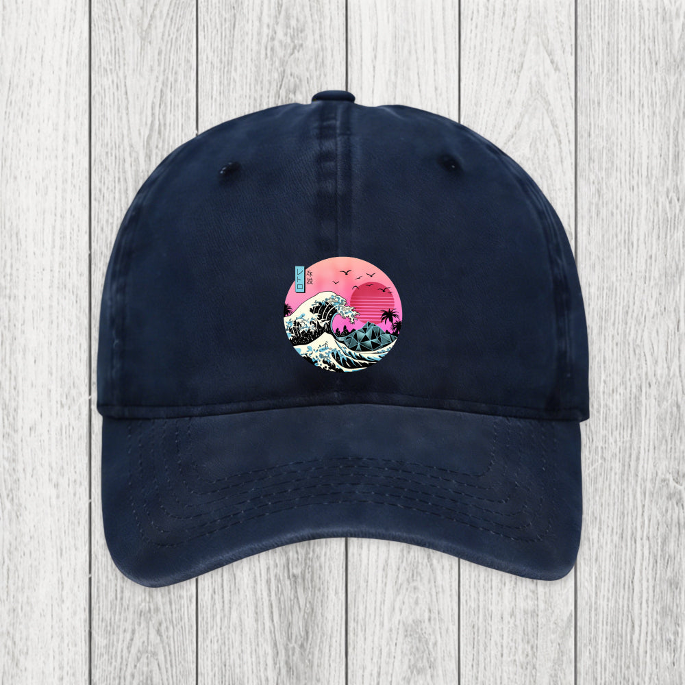 Tokyosol Japanese The Great Retro Wave Washed Cap