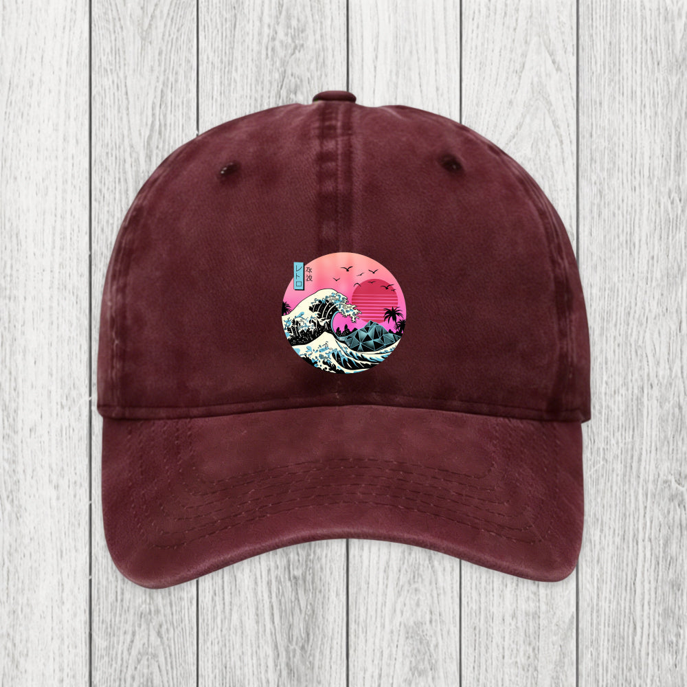 Tokyosol Japanese The Great Retro Wave Washed Cap