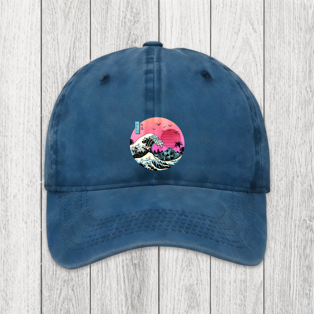 Tokyosol Japanese The Great Retro Wave Washed Cap