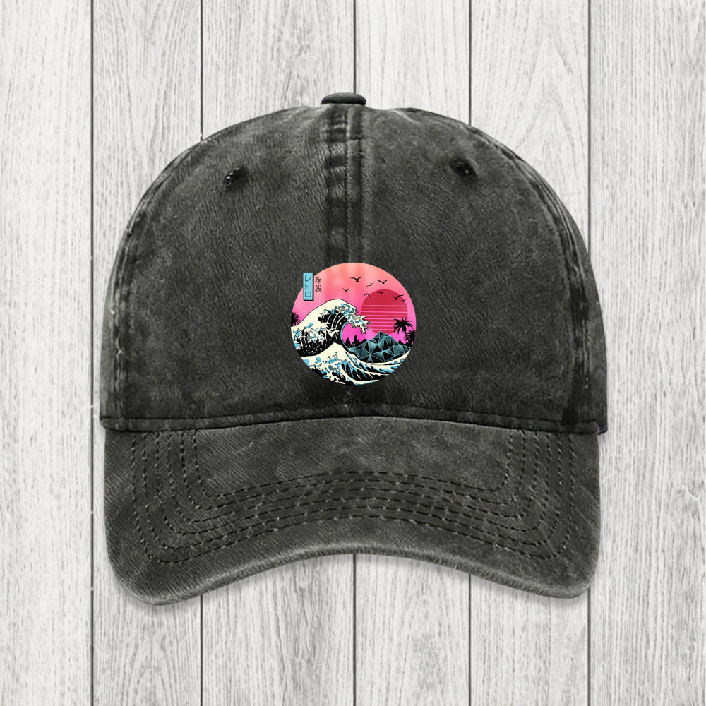 Tokyosol Japanese The Great Retro Wave Washed Cap