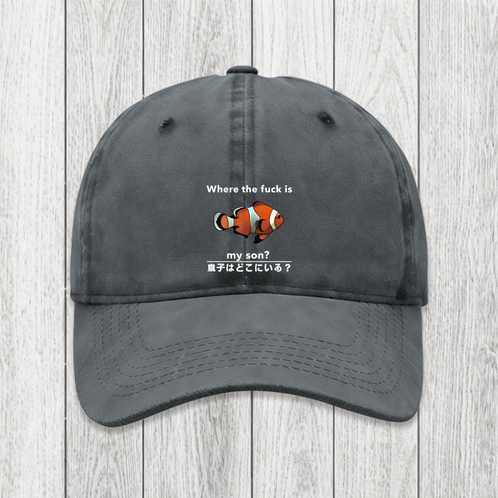 Tokyosol Fish Looking For Son Washed Cap