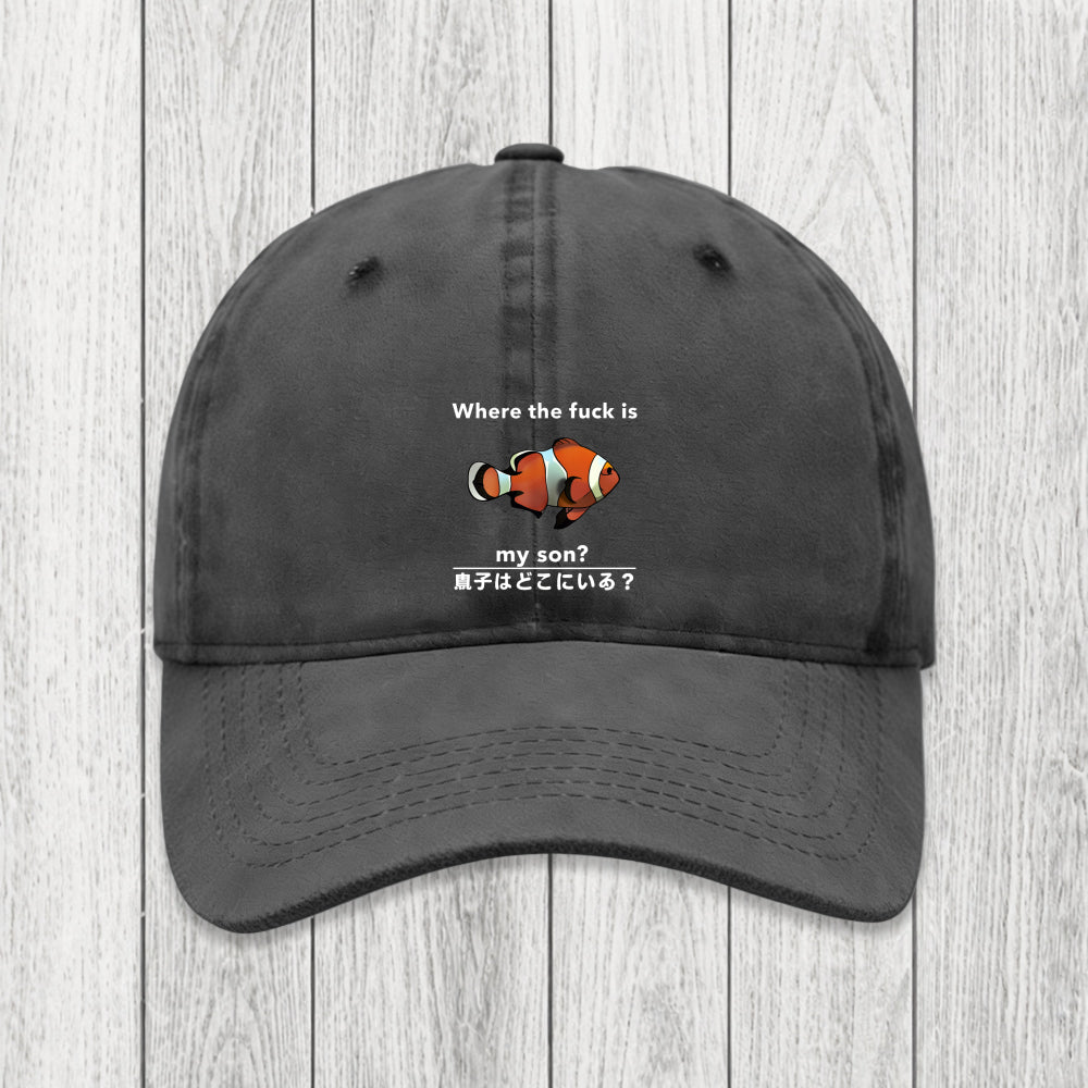 Tokyosol Fish Looking For Son Washed Cap