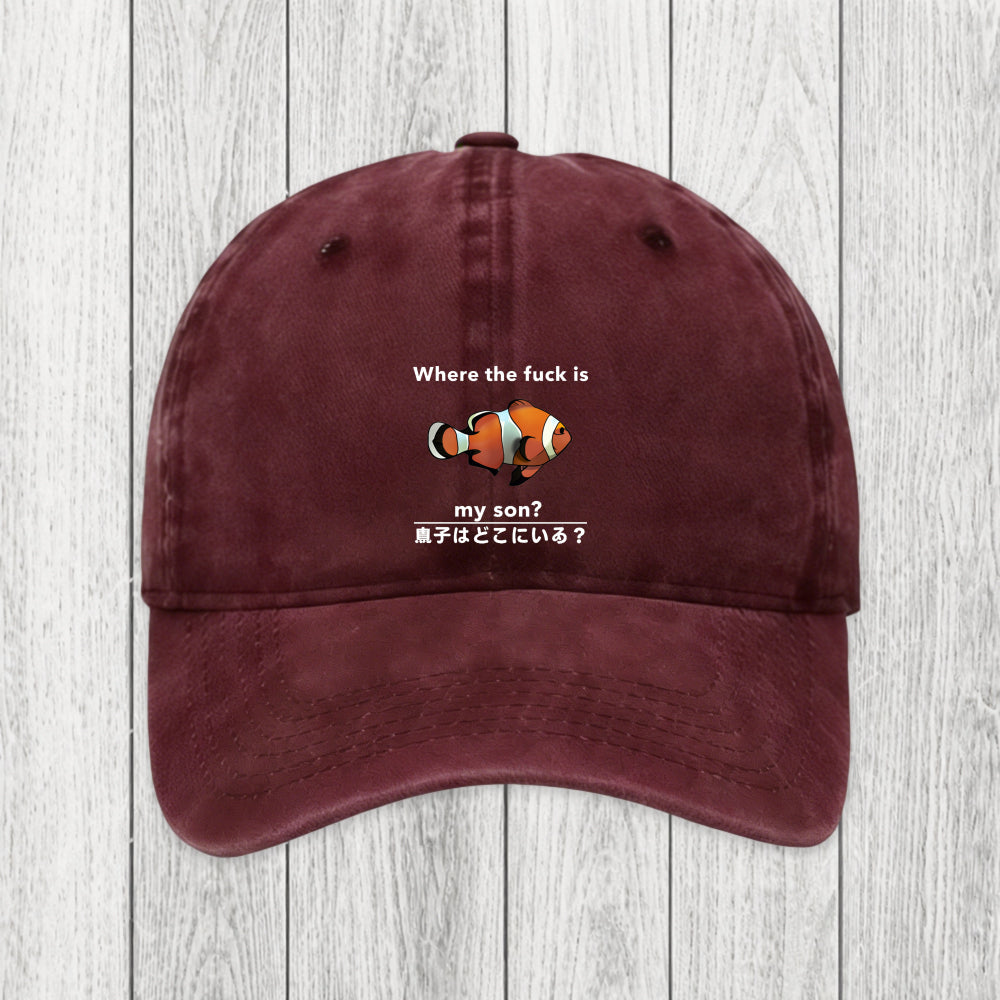 Tokyosol Fish Looking For Son Washed Cap
