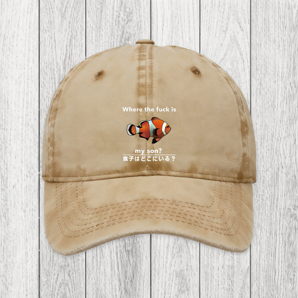Tokyosol Fish Looking For Son Washed Cap