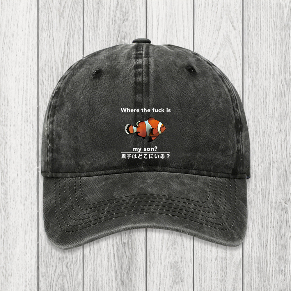 Tokyosol Fish Looking For Son Washed Cap
