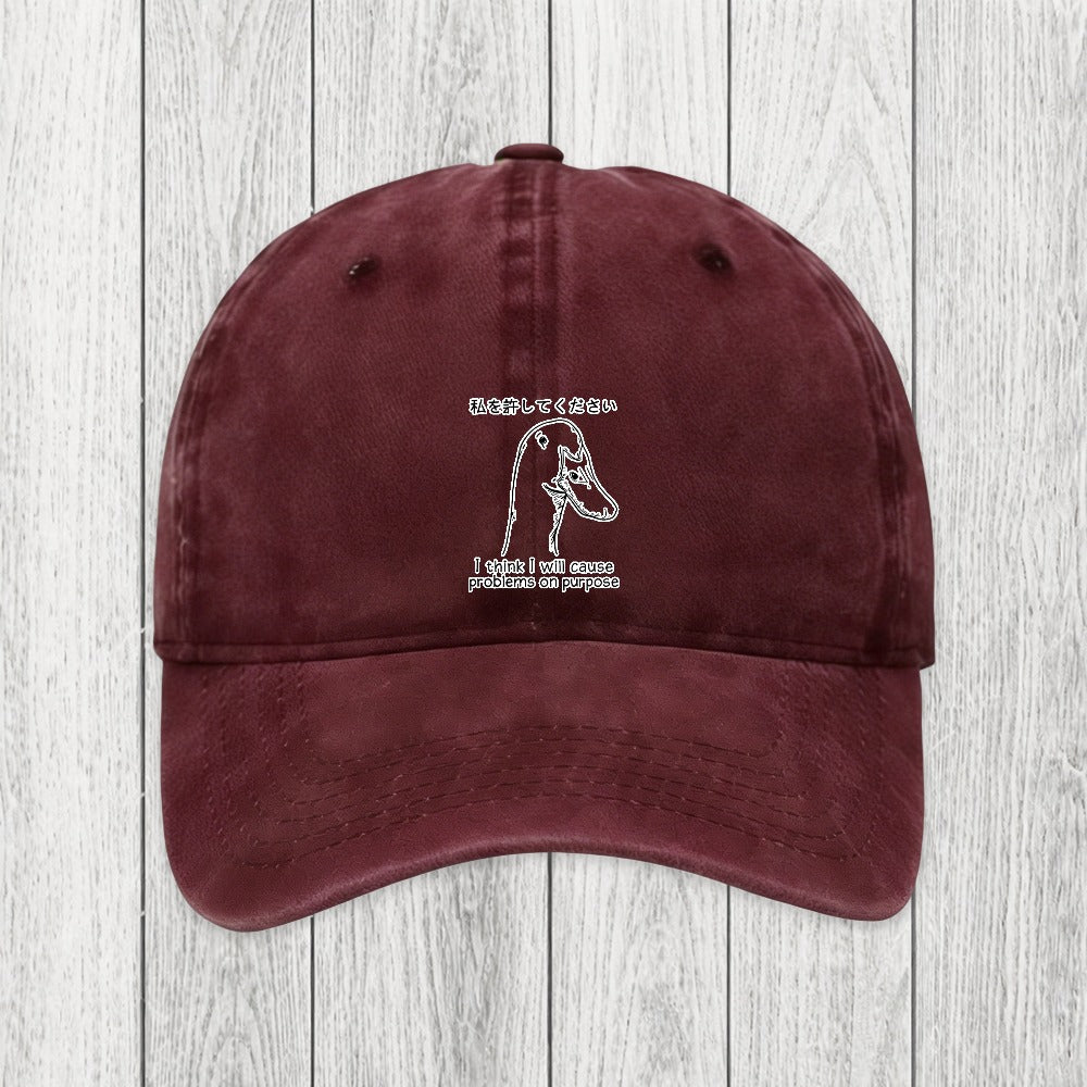 Tokyosol Stupid Goose Funny Washed Cap