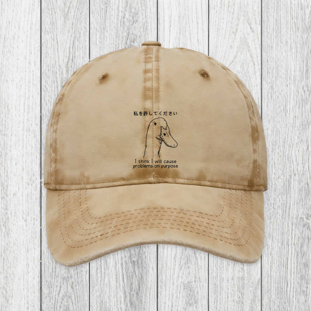 Tokyosol Stupid Goose Funny Washed Cap