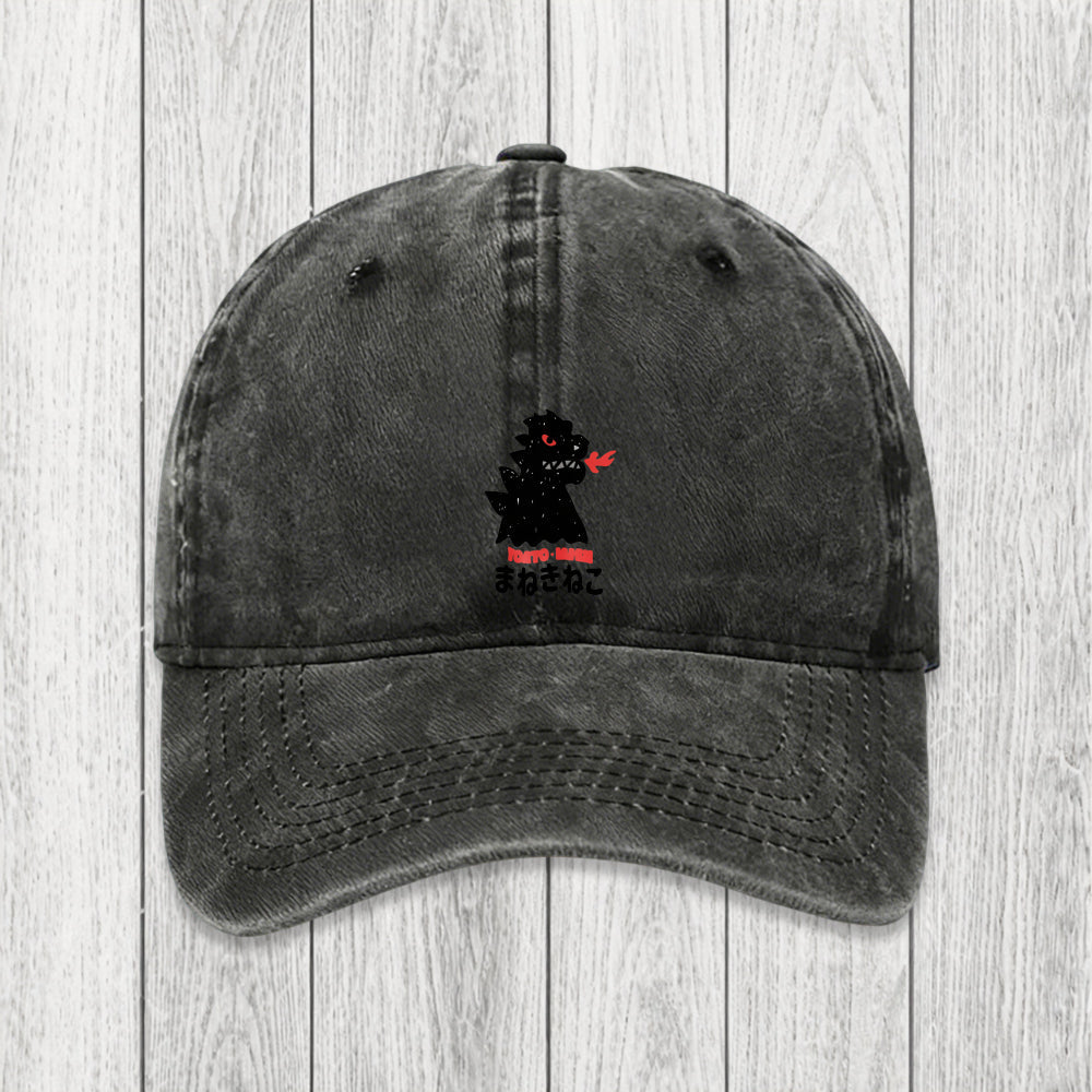 Tokyosol Japanese Fortune Cat Washed Cap