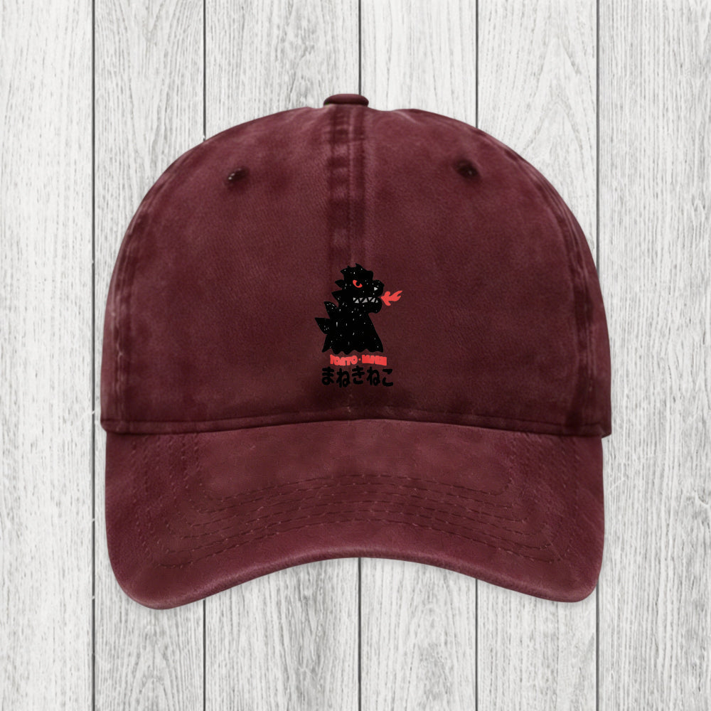 Tokyosol Japanese Fortune Cat Washed Cap