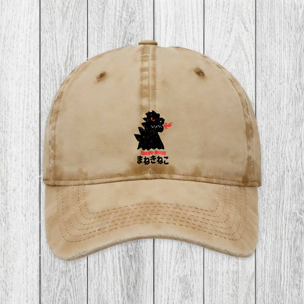 Tokyosol Japanese Fortune Cat Washed Cap