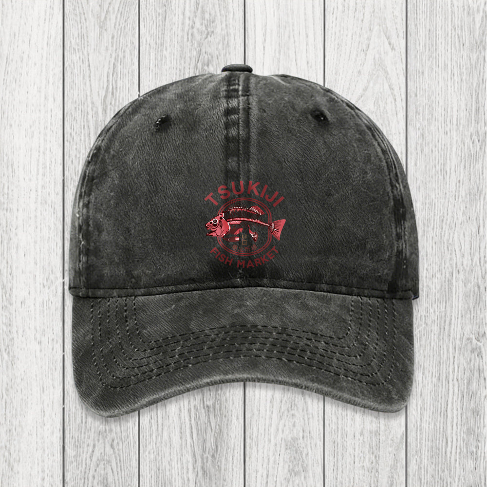Tokyosol Tokyo Tsukiji Fish Market Vintage Japan Washed Cap