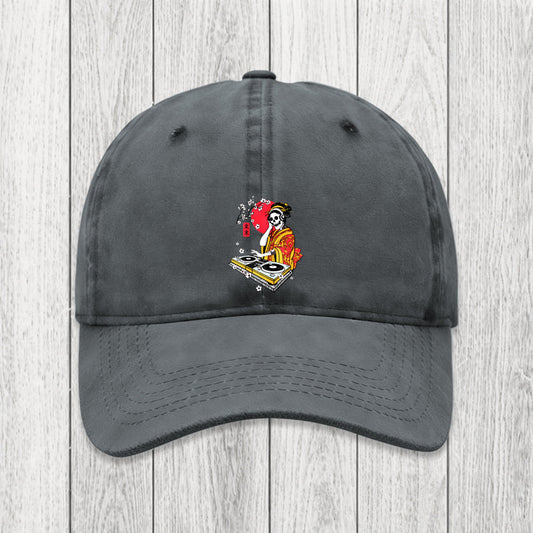 Tokyosol Japanese Geisha DJ Skull Washed Cap