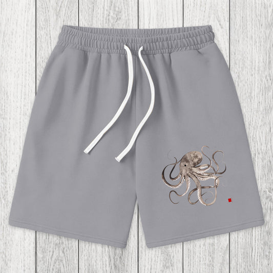Tokyosol Octopus Japanese Calligraphy Washed Shorts