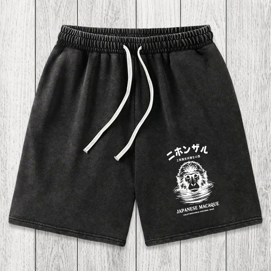 Tokyosol The Macaque Monkey In The Bath Japanese Washed Shorts