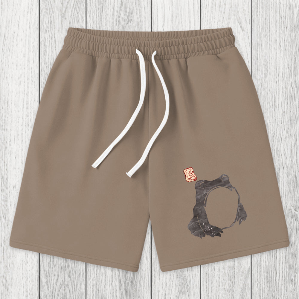 Tokyosol Matsumoto Hoji Woodblock Print Frog Washed Shorts