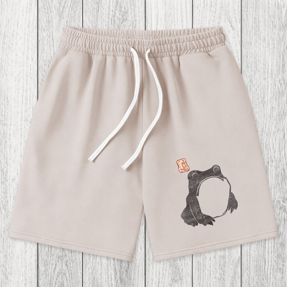 Tokyosol Matsumoto Hoji Woodblock Print Frog Washed Shorts
