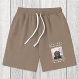 Tokyosol Funny Melancholy Cat Washed Shorts