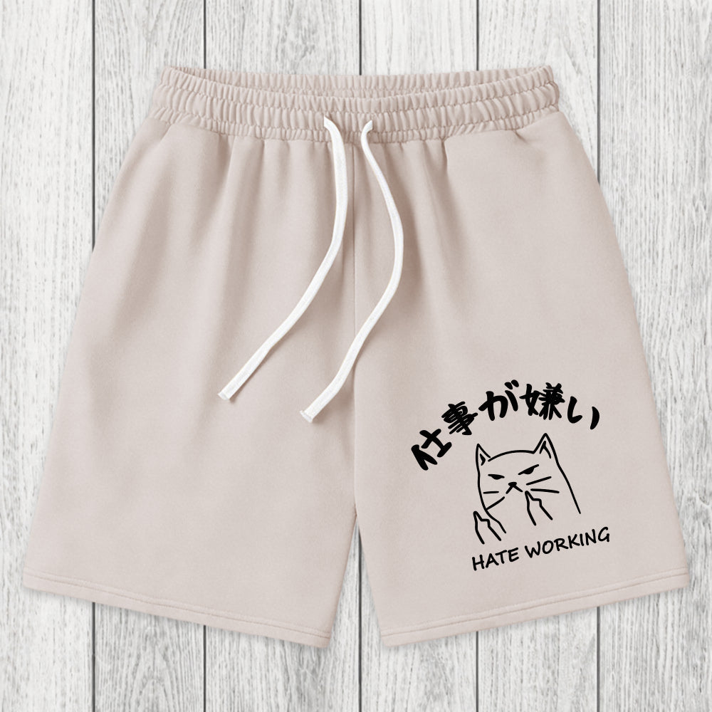 Tokyosol A Cat That Hates Work Washed Shorts