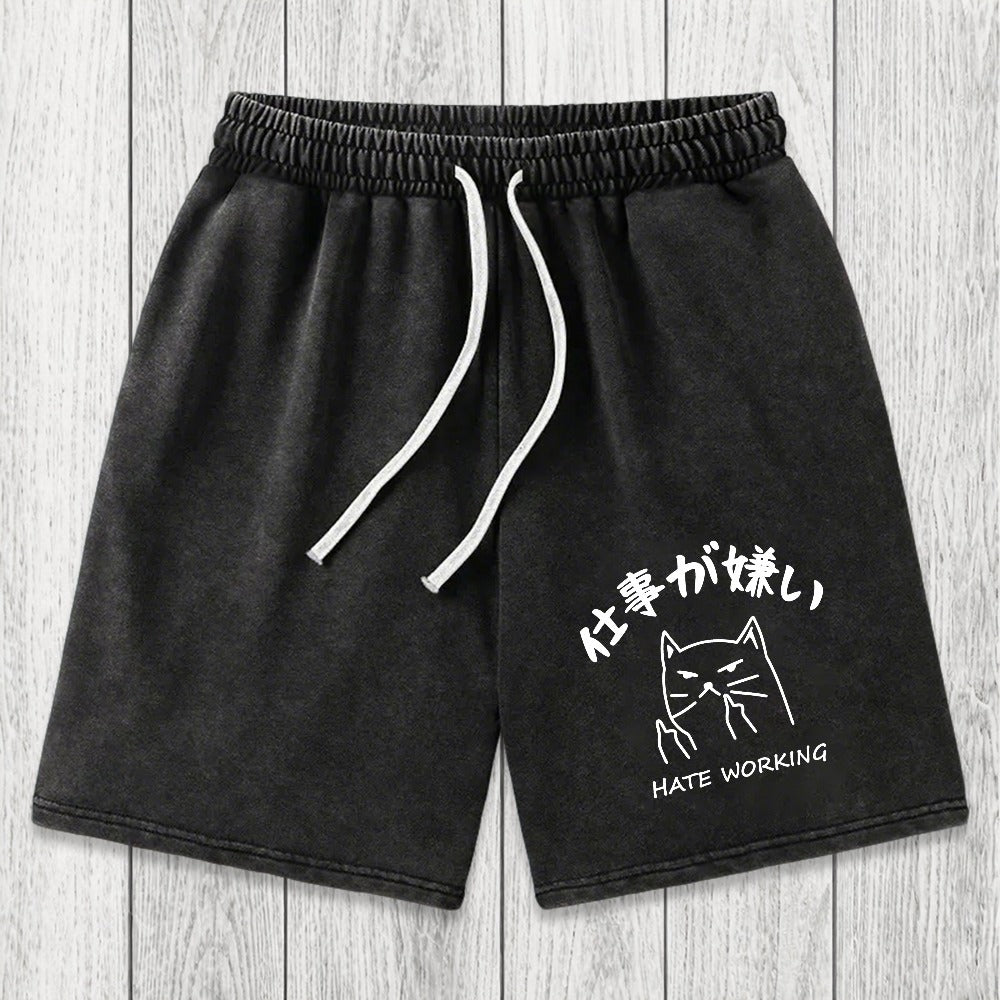 Tokyosol A Cat That Hates Work Washed Shorts