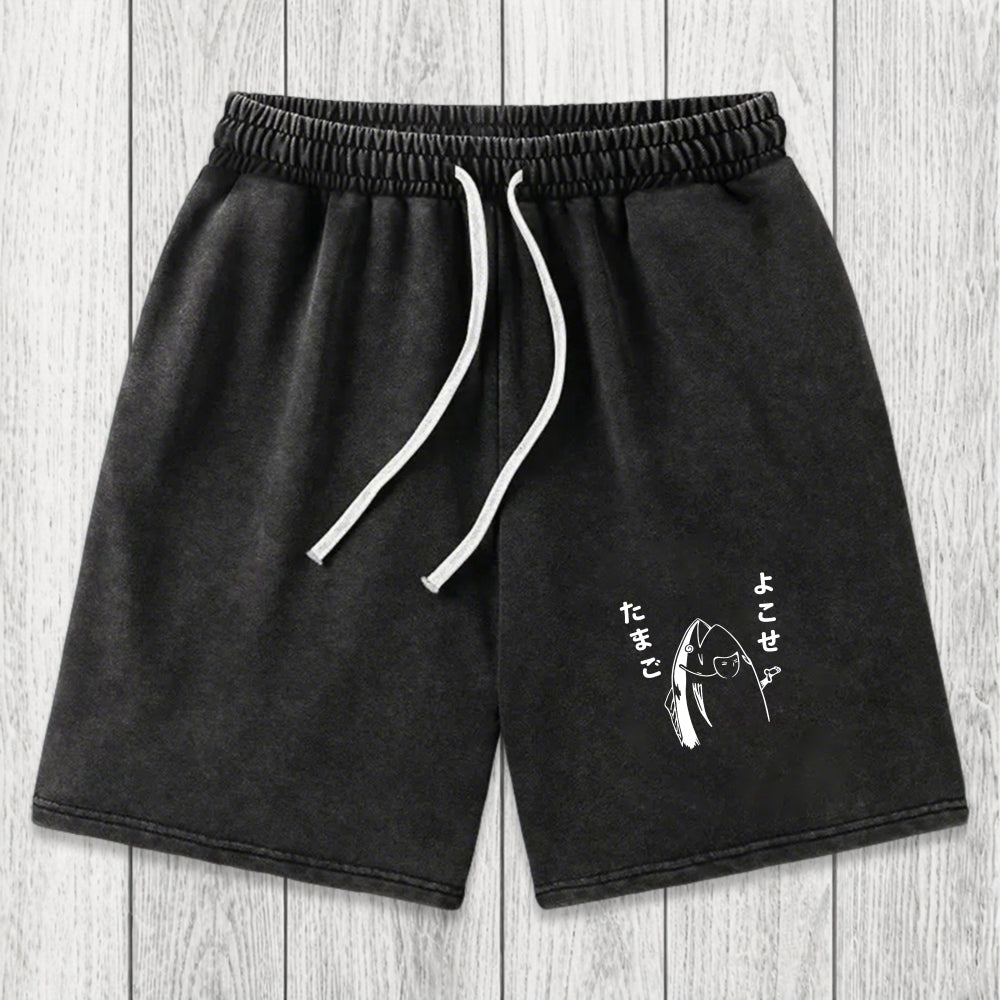 Tokyosol Give Me Egg Japanese Fish Washed Shorts