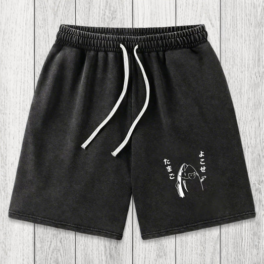 Tokyosol Give Me Egg Japanese Fish Washed Shorts