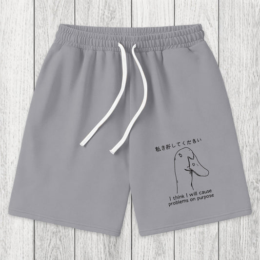 Tokyosol Stupid Goose Funny Washed Shorts