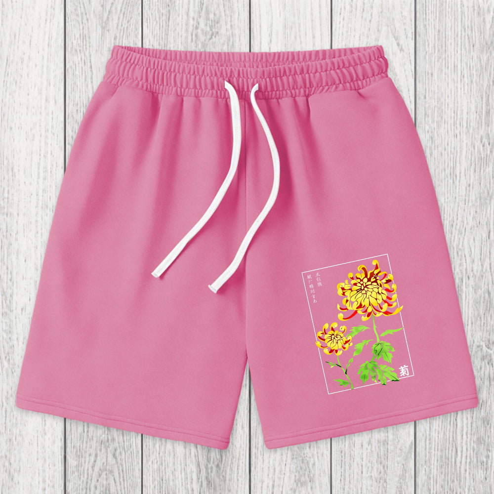 Tokyosol Retro Chrysanthemum Washed Short