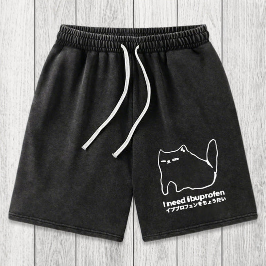 Tokyosol I Need Ibuprofen Cat Washed Short