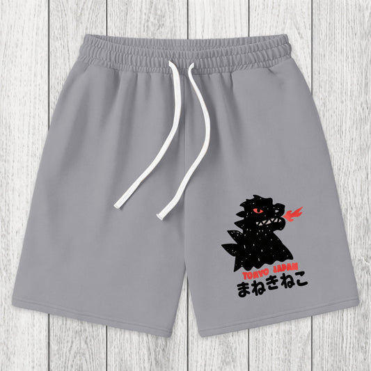 Tokyosol Japanese Fortune Cat Washed Shorts