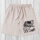 Tokyosol Creepy Cat Anime Horror Anteater Washed Shorts
