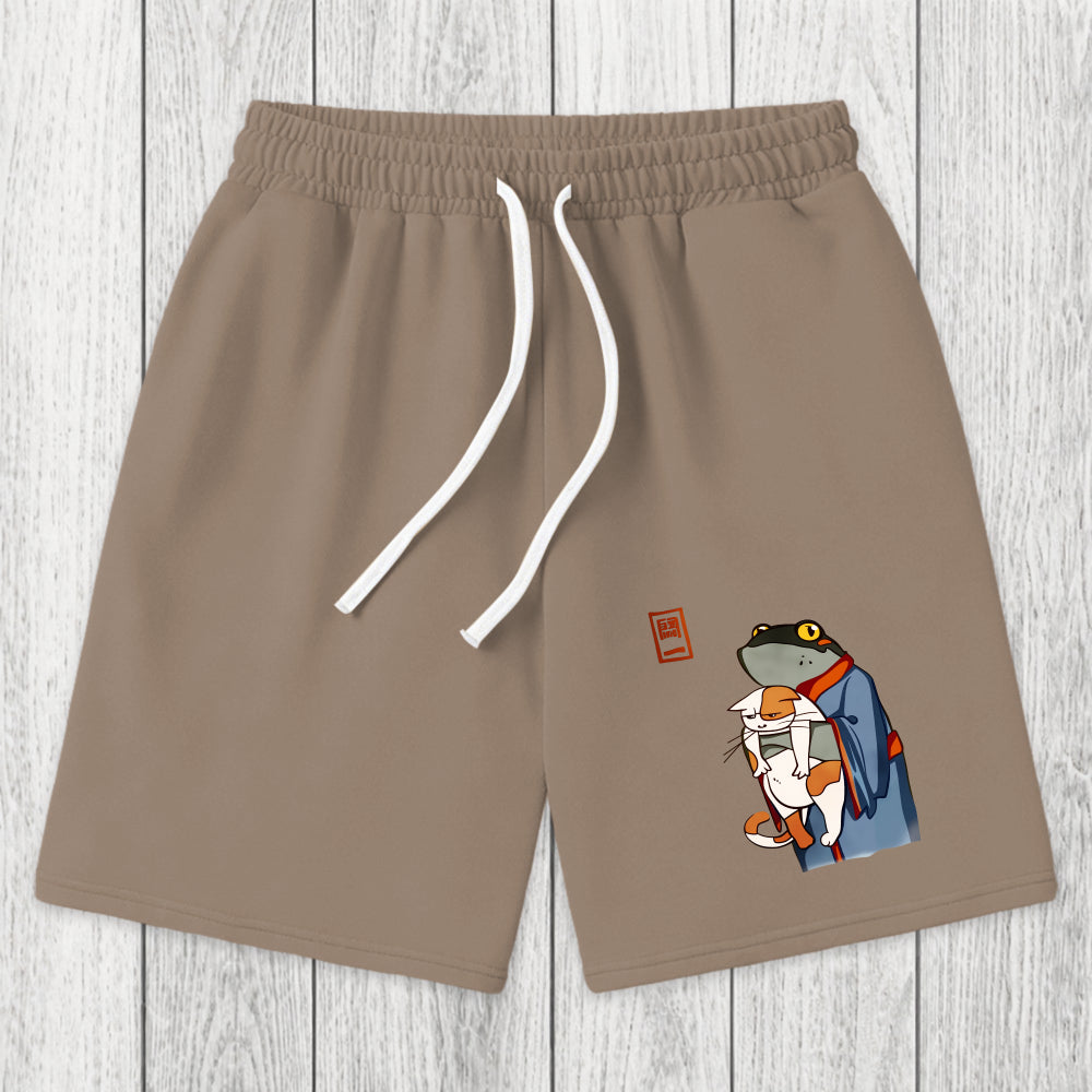 Tokyosol The Frog Holds The Cat Washed Shorts