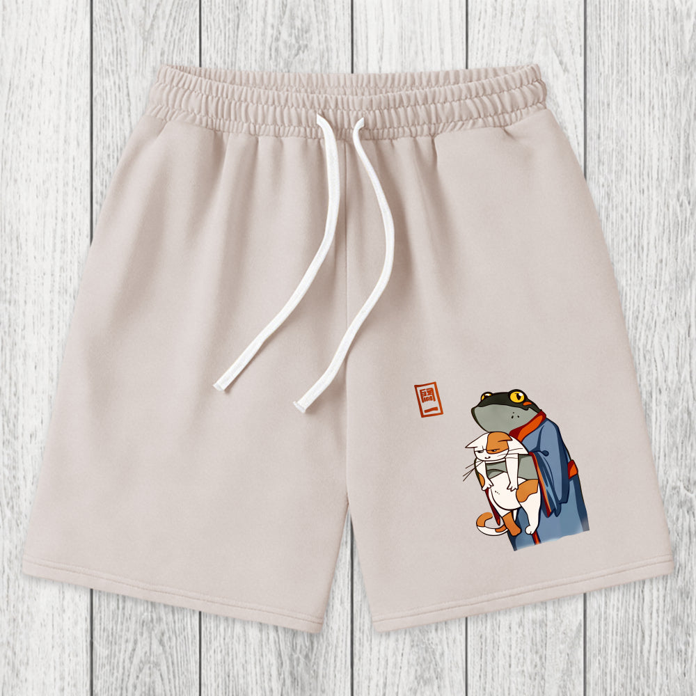 Tokyosol The Frog Holds The Cat Washed Shorts